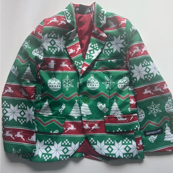 SUITMEISTER Boys Christmas Suit Festive Green size 4-6Y - Picture 2 of 9
